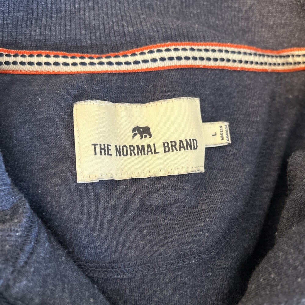 The Normal Brand 1/4 Zip Men L Blue Casual Gorpcore Hike Camp Outdoor Active - Picture 4 of 7